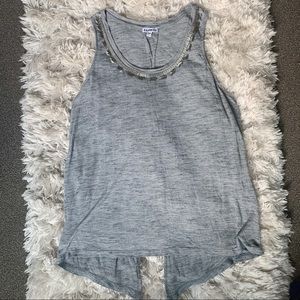 Express Grey Tank Top with a Slit Back Opening